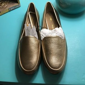 GAP metallic gold leather loafers